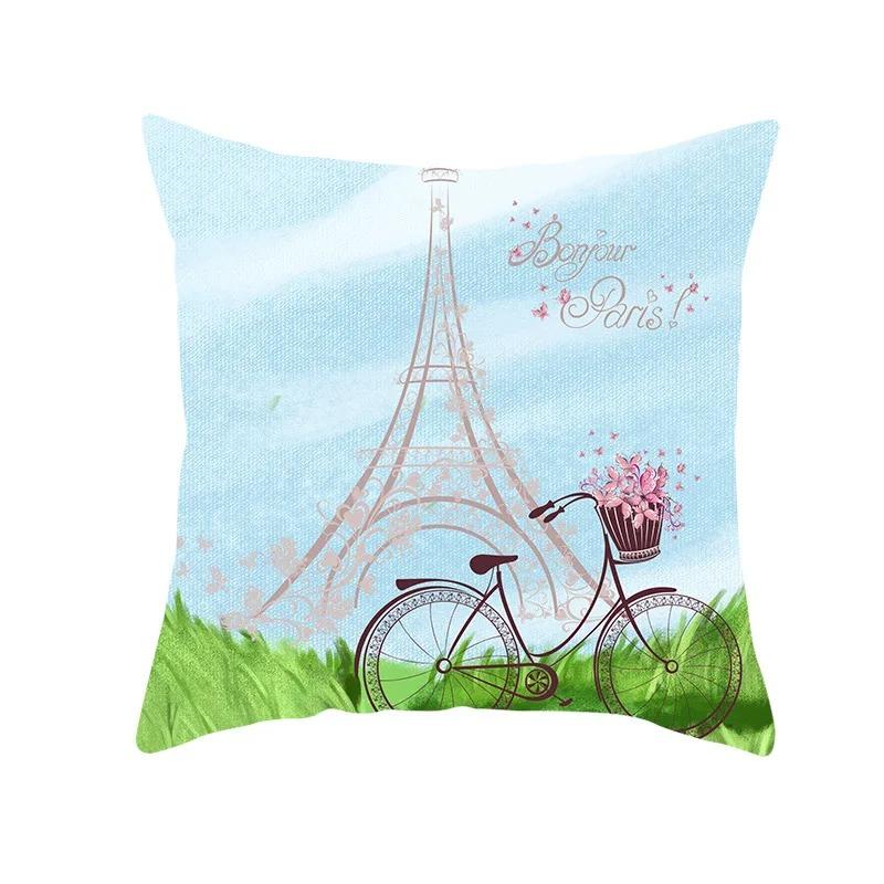Bicycle Pattern Decorative Pillowcase Living Room Office Decoration Home Pillowcase