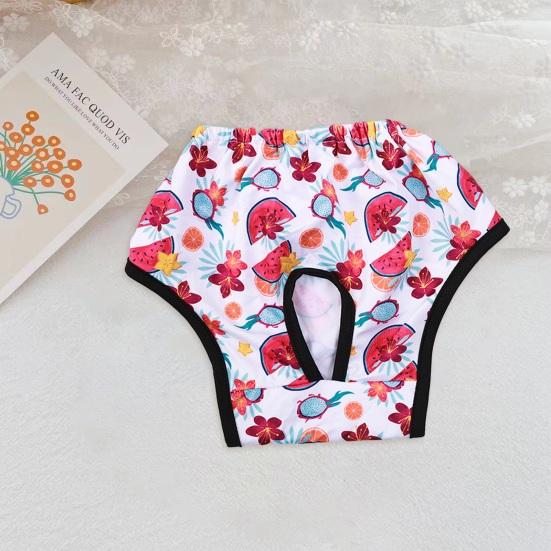 Yousheng Pet Menstrual Pant Female Dog Diaper Shorts Sanitary Pants Elastic Physiological Panties Cartoon Pattern Breathable Puppy