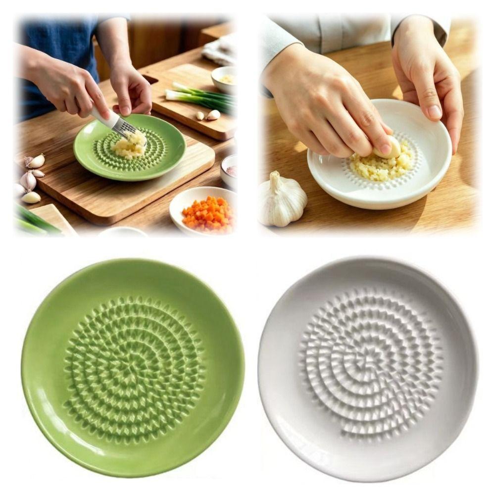 Non-Slip Garlic Ginger Grater Ceramic Garlic Paste Grinding Tray Fruit Puree