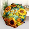 1pc Sunflower Stained Glass Artwork Umbrella with Plastic Handle,Compact & Stylish,Suitable for All Seasons YS331007