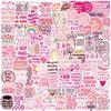 100Pcs/Set Pink Healing Phrase Stickers DIY Fashion Decals Stickers
