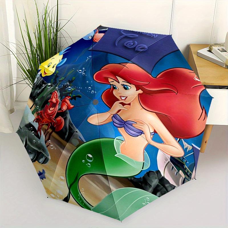 

1pc Mermaid,Underwater Automatic Folding Umbrella: Compact 8 Bone Design Cartoon Outdoor Travel Companion, Business Umbrella, Christmas Vale