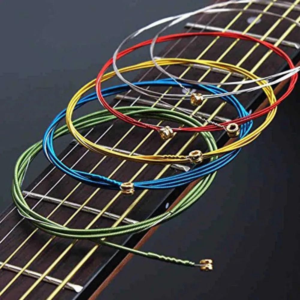 6Pcs/Set Multi Color Acoustic Guitar Strings Rainbow Colorful Guitar Strings E-A For Acoustic Folk Guitar Classic Guitar11