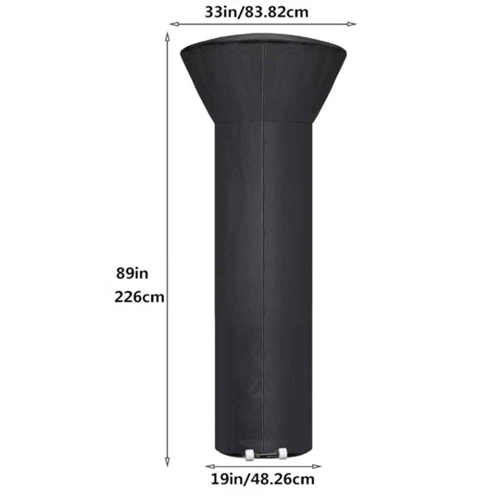 Patio Heater Cover with Zippered Design and Storage Bag Waterproof and Windproof for Outdoor Heater Protection