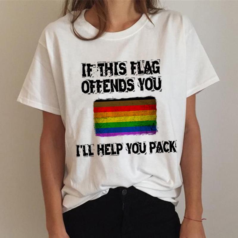 Camiseta feminina topos lgbt t camisa do orgulho gay lésbica arco-íris camiseta harajuku camiseta ullzang engraçado tshirt 90s topos roupas