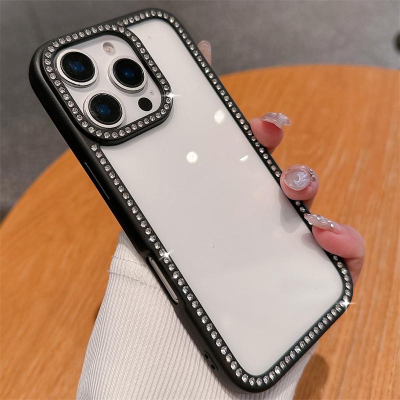 Sparkly Glitter Diamond Cases For iPhone 16 13 12 11 Pro Max Clear Rhinestones Phone Case For iPhone 15 14 Pro Max 16 Plus Cover