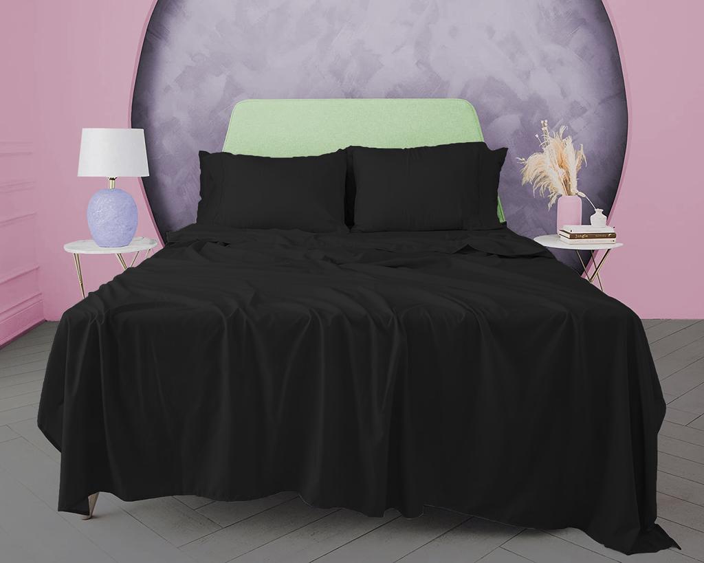 3dílná sada jednobarevných prostěradel ze 100% egyptské bavlny, 600TC - obsahuje 1 prostěradlo a 2 polštáře, různé velikosti a barvy