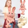 Adorable Pink And White Stuffed Bunny Toy For Girls Plush Rabbit Doll With Long Ears