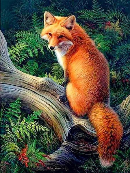 5D Diamond Painting Cross Stitch Animals Diamond Embroidery Fox Full Round Rhinestone Pictures Home Decor