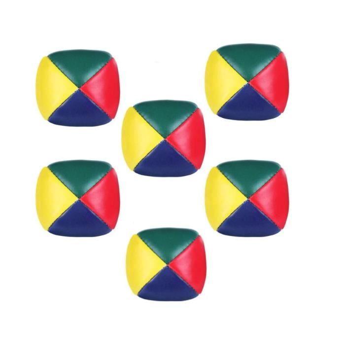 Balles de Jonglage - Mini Balles en Cuir PU - 6 Pack - Multicolore - 5 x 5 cm