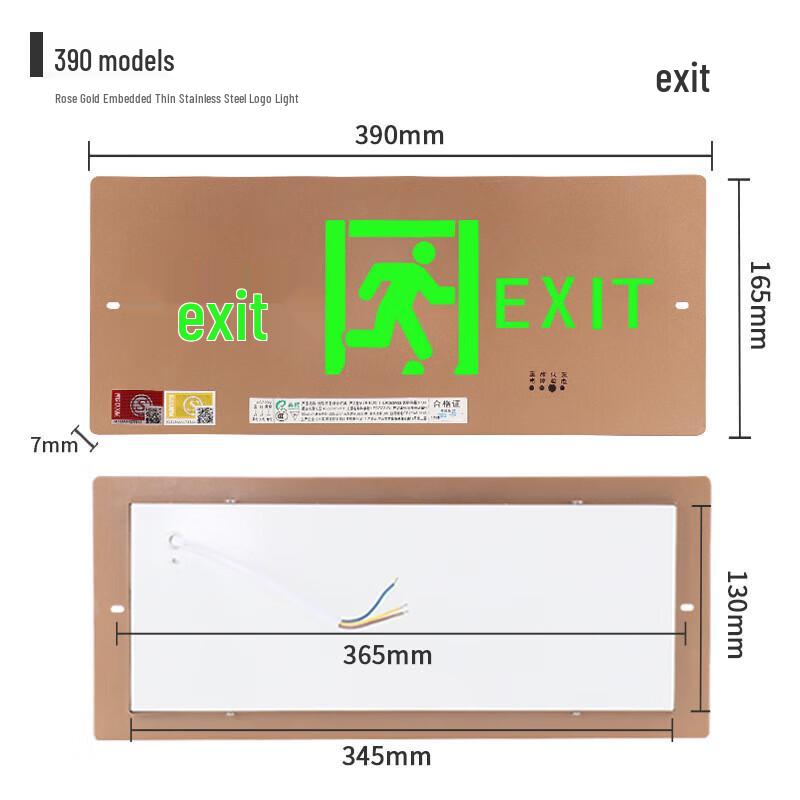Embedded Stainless Steel Evacuation Sign Light 1