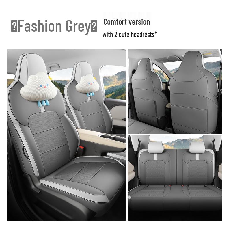 Wuling Bingo PLUS Leather Perforated Seat Cushion - All-Season Universal Cartoon Design
