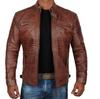 European and American men's old leather jacket male teen stand-up collar punk men's motorcycle leather jacket