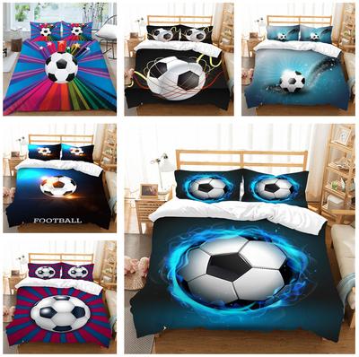 3D Football Bedding Quilt Cover Pillowcase Single Bed Soft Bedding 3D Digital Printing Home Decoration