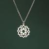 LIKGREAT Yoga Lotus Necklaces Stainless Steel Flower of Life Pendant Women Girls Mandala Healing Buddha Spiritual Chakra Jewelry