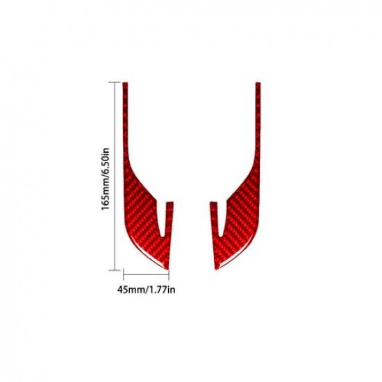 2Pcs For Chevrolet Camaro Red Carbon Fiber Interior Door Armrest Cover Trim