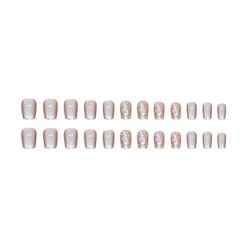 24 Pieces Explosive Short T Cat's Eye Spar Wears Armor To Show White and Gentle Temperament Nail Art Film, Pure Desire Dynamic Nail Film