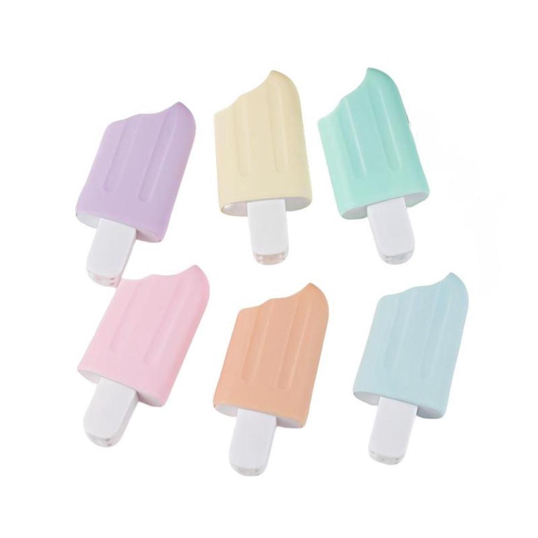 

6pcs Ice Cream Highlighters Marker pens, Colorful School Office Stationery Set