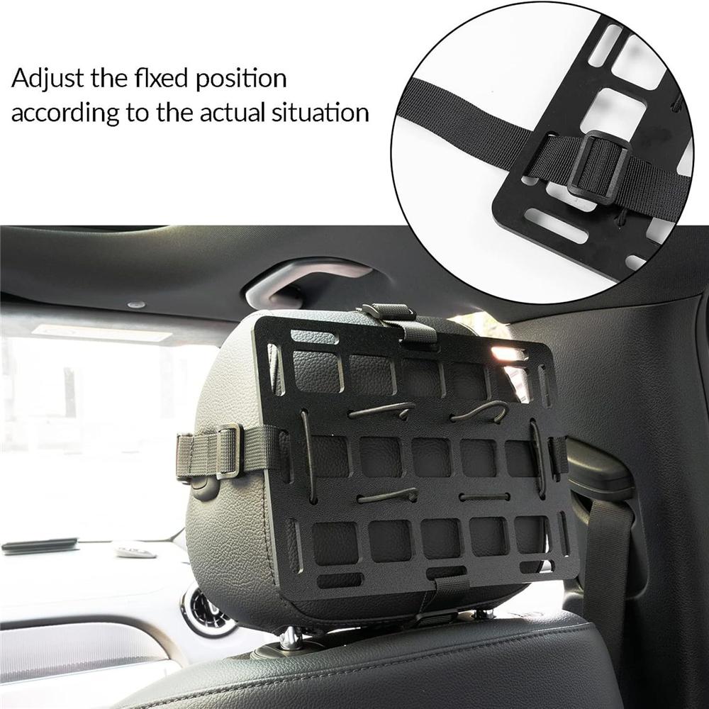 Tactical MOLLE Panel Rigid Car Headrest Shooting Gun Rifle Rack Bracket Storage