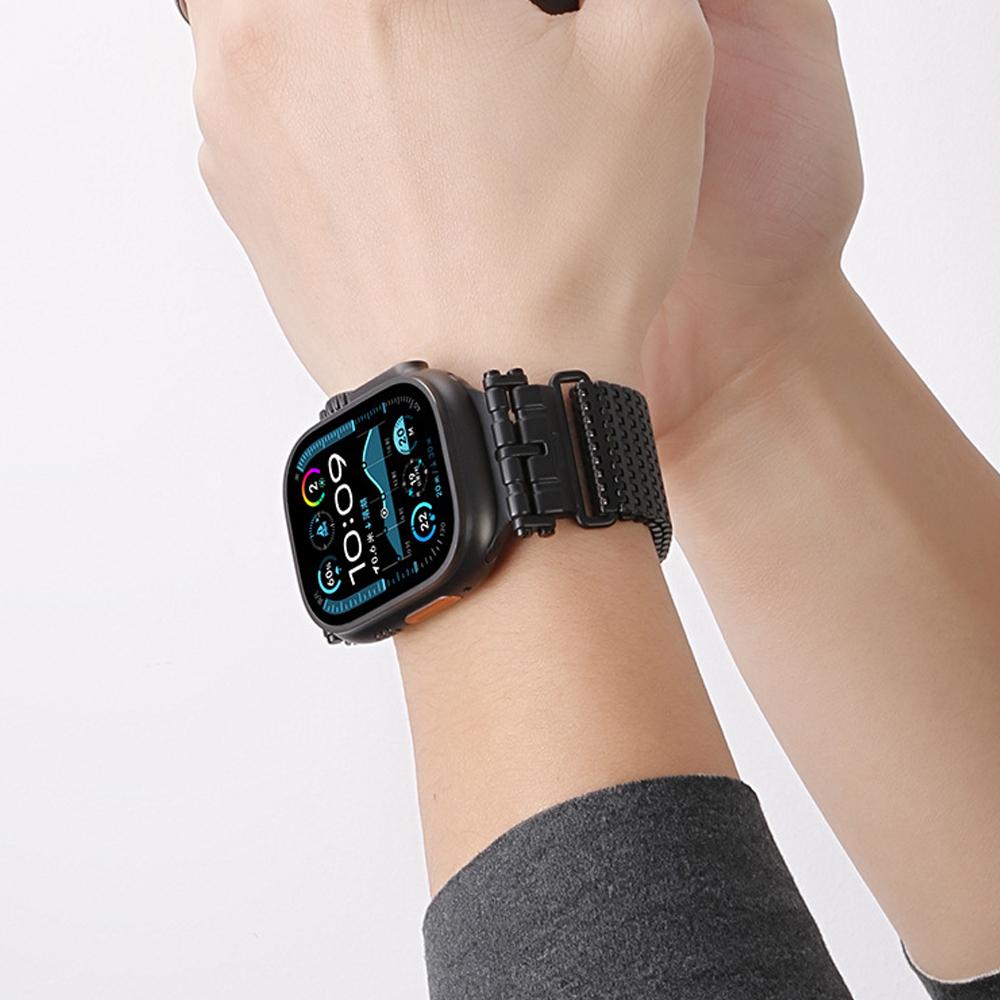 Mediolański Pasek do Apple Watch Band Ultra 2 49mm 10 46mm 9 8 7 45mm Luksusowa Metalowa Bransoleta z Magnetycznym Zapięciem dla iWatch 6 5 4 SE 44mm
