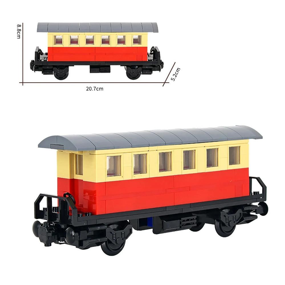 Creative Small Building Blocks German Freight Train Carriages Set - Stone/Coal/Low-bed Cars DIY Toy