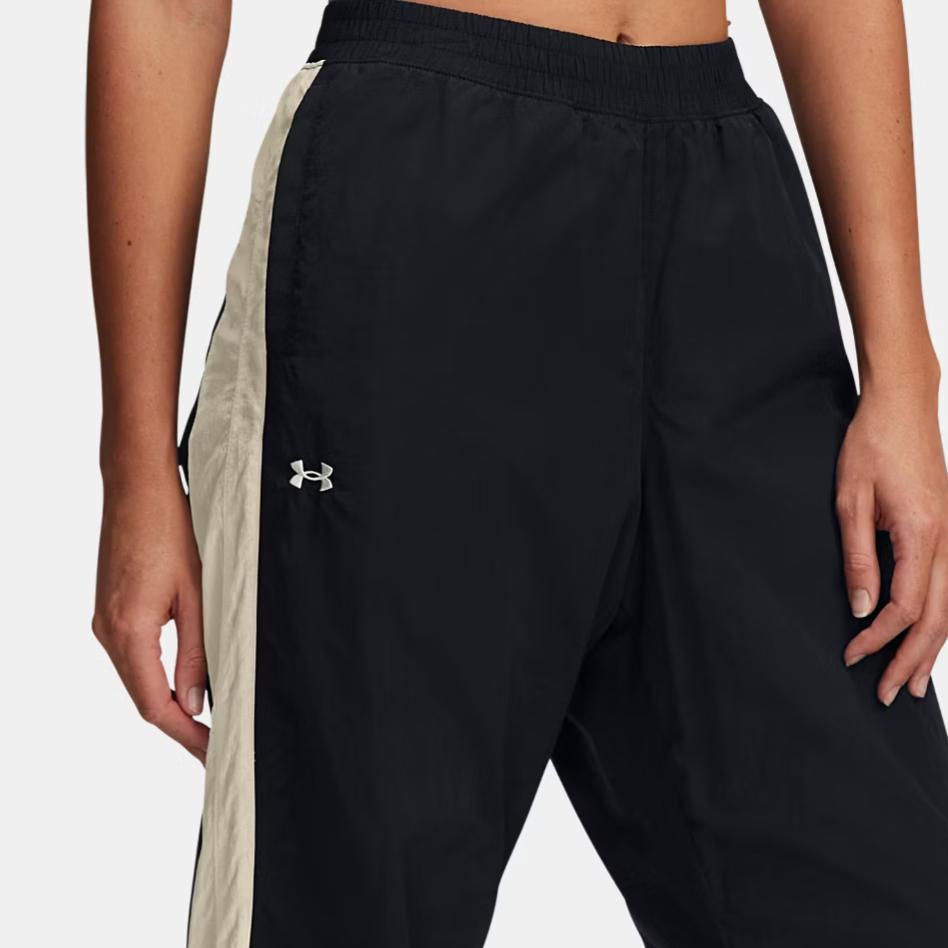Under Armour Iconstorm Crinkle Tear Away Fashion Comfortable Trendy Simple Casual Pants Women pants Black 6000277-001