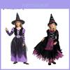 Exquisite Children's Halloween Witch Costume With Silky Fabric And Intricate Details