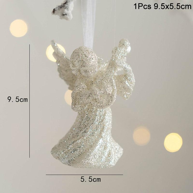 Xmas Tree Pendants Snowflake Angel Deer Hanging Ornaments Christmas Decorations For Home Kids Toy 2024 Navidad New Year Party