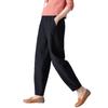 Linen Casual Pants, Women's Spring and Autumn Large-sized Loose Harem Pants, High-waisted Slimming 9-inch Pants