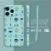 Custodia per Dolci Occhio Malvagio Blu e Oro Per iPhone 13 11 12 Pro Max 12 Mini X XR XS MAX SE 2020 7 8 6s Plus Silicone Quadrata Funda Capa
