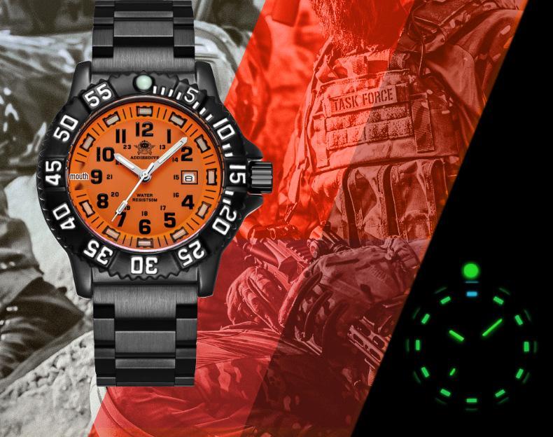 ADDIESDIVE Herren Sport Wasserdichte Quarz-Uhr mit Leuchtendem Zifferblatt.