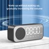 Bluetooth Wireless Audio Office Alarm Clock, Mini LED Mirror Digital Clock, Mobile Phone Speaker, Stereo Audio, FM Radio