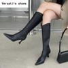 Kniehohe Stiefel für Damen, Stretch, modisch, elegant, für Tanzpartys, Abschlussballschuhe, High Heel, moderne lange Stiefeletten für Damen
