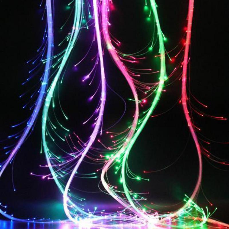 Colorful LED Fiber Optic Whip Lights, Disco Dance Shiny Whip For Party Lighting Performances