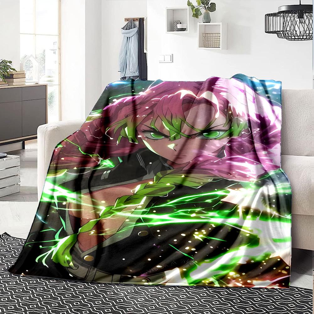 1pc Mitsuri Kanroji Blanket, Gift, for Men and Women, Soft Blanket, Good for Sofa Bed Couch Travel, Lightweight Flannel Blanket