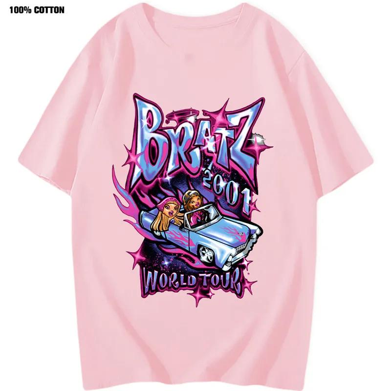 Bratz T Shirts Women Summer Fashion Street Oversized T-shirt Harajuku Y2k Tops Men Women Casual Cotton Short Sleeve Tshirt