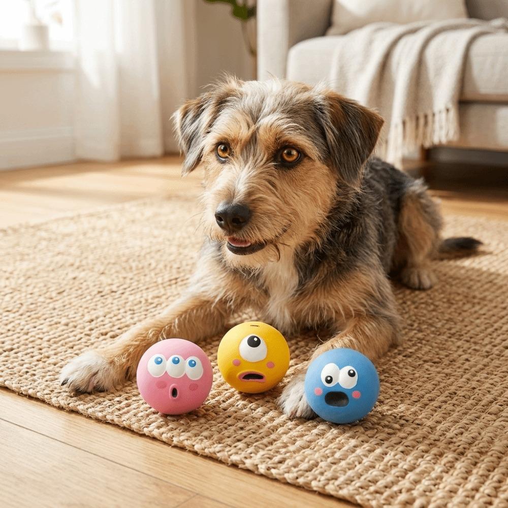 Sport Ball Shape Squeaky Dog Toy Eco Latex Pet Interactive Ball Indoor Outdoor Play