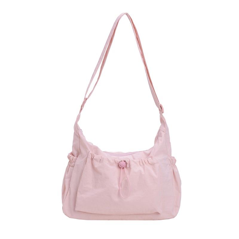 

Nyl Zipper Ruched Crossbody Bags Simple Large Capacity Women s Bags 2026 High Quality Solid Color Versatile Shoulder Bags рожевий