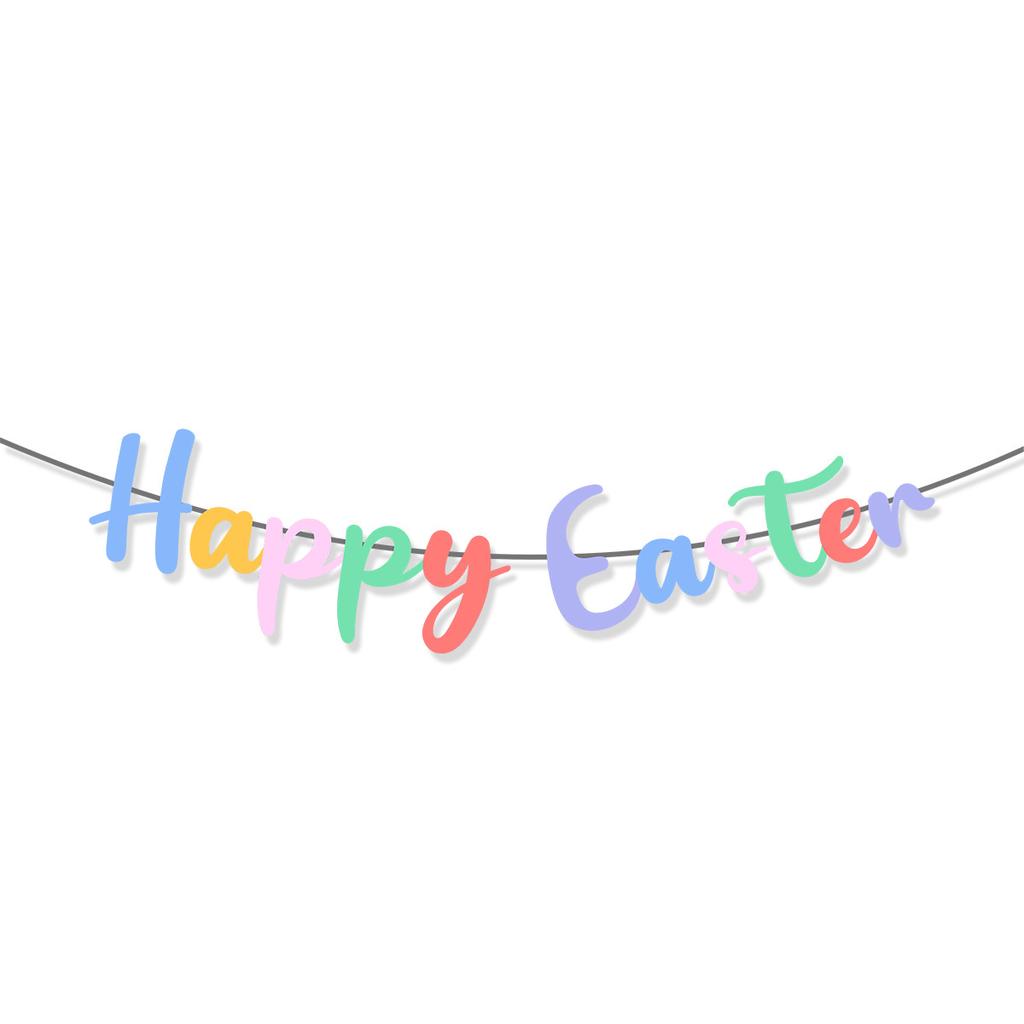 Easter Banner Spiral Bunny Hanging Decoration Easter Egg Carrot Banner Happy Easter Theme Home Party Decorations Supplies