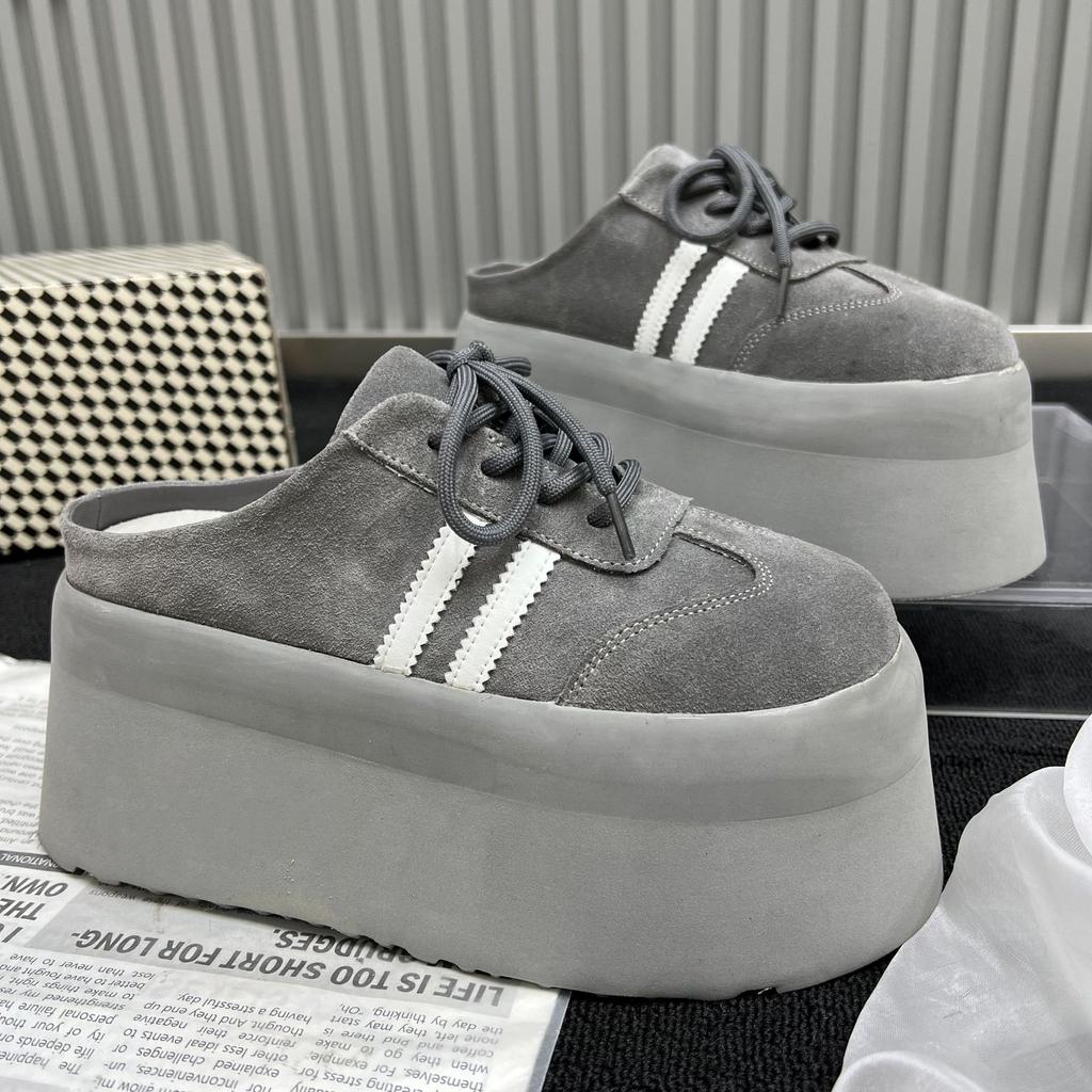 Super Thick-soled Bag Head Slippers, Comfortable and Versatile German Training Shoes, Small Street Photography Fashion Shoes