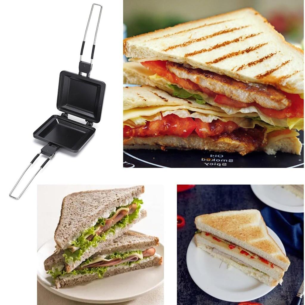 Foldable aluminum alloy toast frying breakfast cooking aluminum alloy material maker, pan, pan,