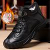 Men's Cotton Shoes Winter High-top Men's Shoes Genuine Leather Northeast Velvet Thickened Wool Warm Non-slip Snow Boots Men