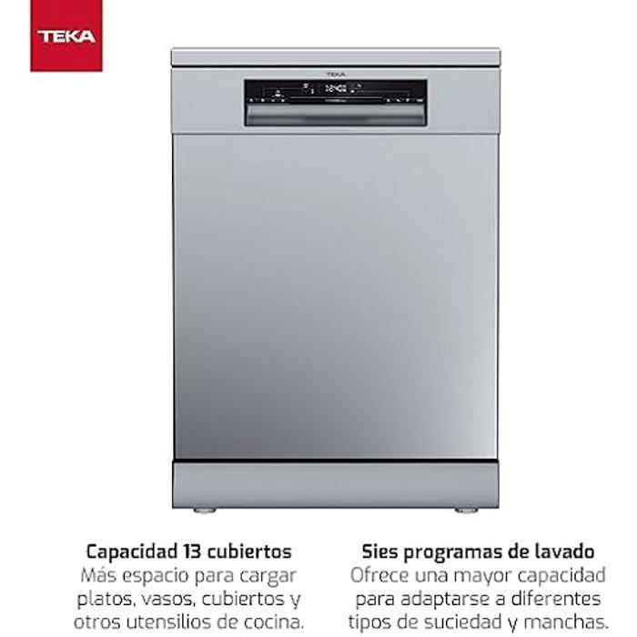 Teka | Lave-vaisselle libre installation 60 cm HomeCare Series pour 13 couverts avec 6 programmes de lavage | DFS 26650 | Acier