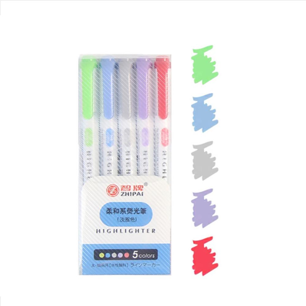 5/25pcs/set Double Headed Highlighter Pen Set Art Marker Student Stationery Fluorescent Pen Fluorescent Drawing Markers