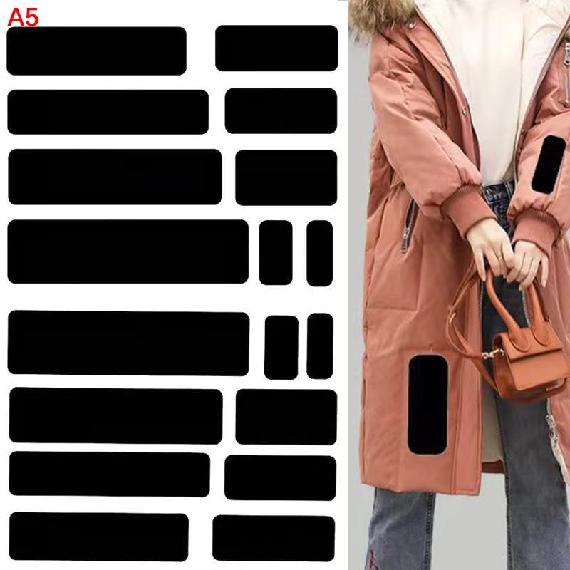 1Set No Ironing Stickers Patches Down Jacket Universal Black Self Adhesive Patcher Repair Washable Sewing Fabric Diy Fix Patch