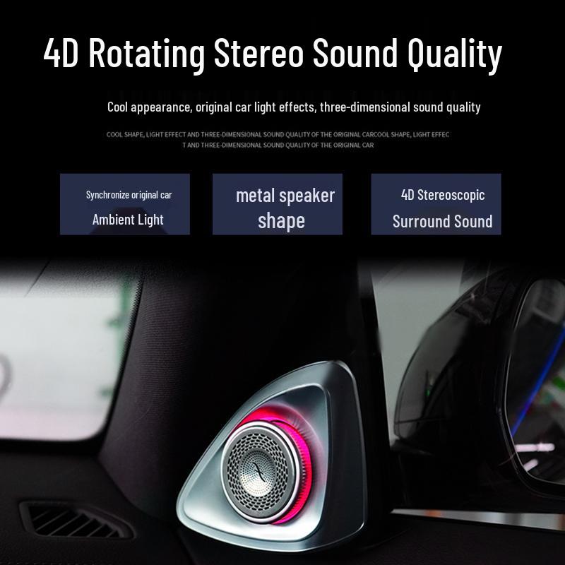 Compatible with Mercedes C260L, E-Class, S-Class, GLC300, E300L, A-Class, and GLB rotating speakers/tweeters.