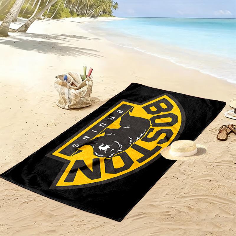 Boston Bruins Print 2D Flat Print Beach Towel, Large Soft Quick Dry Towel for Beach Camping SwimmingZSTJ0915135