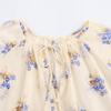 2025 Spring/Summer Floral Print Semi-Sheer Tie Long Sleeve Women's Shirt