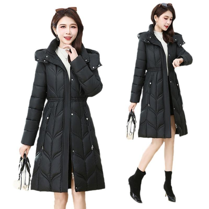 Down padded jacket women's mid-length style thickened 2025 new fashion winter slim jacket slimming padded jacket