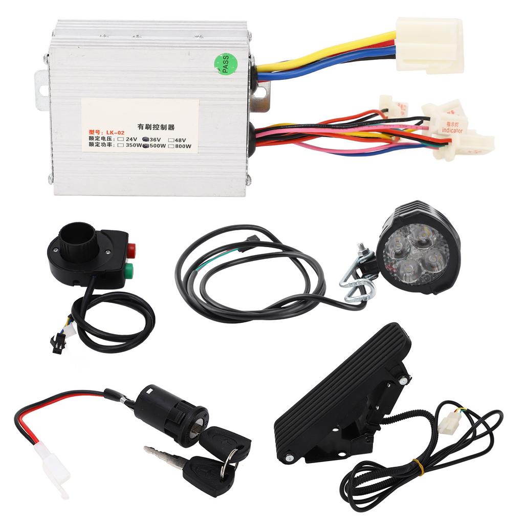 36V 500W Gaspedal Controller Scheinwerferschalter Set Elektrofahrrad Umbausatz für Dreirad
